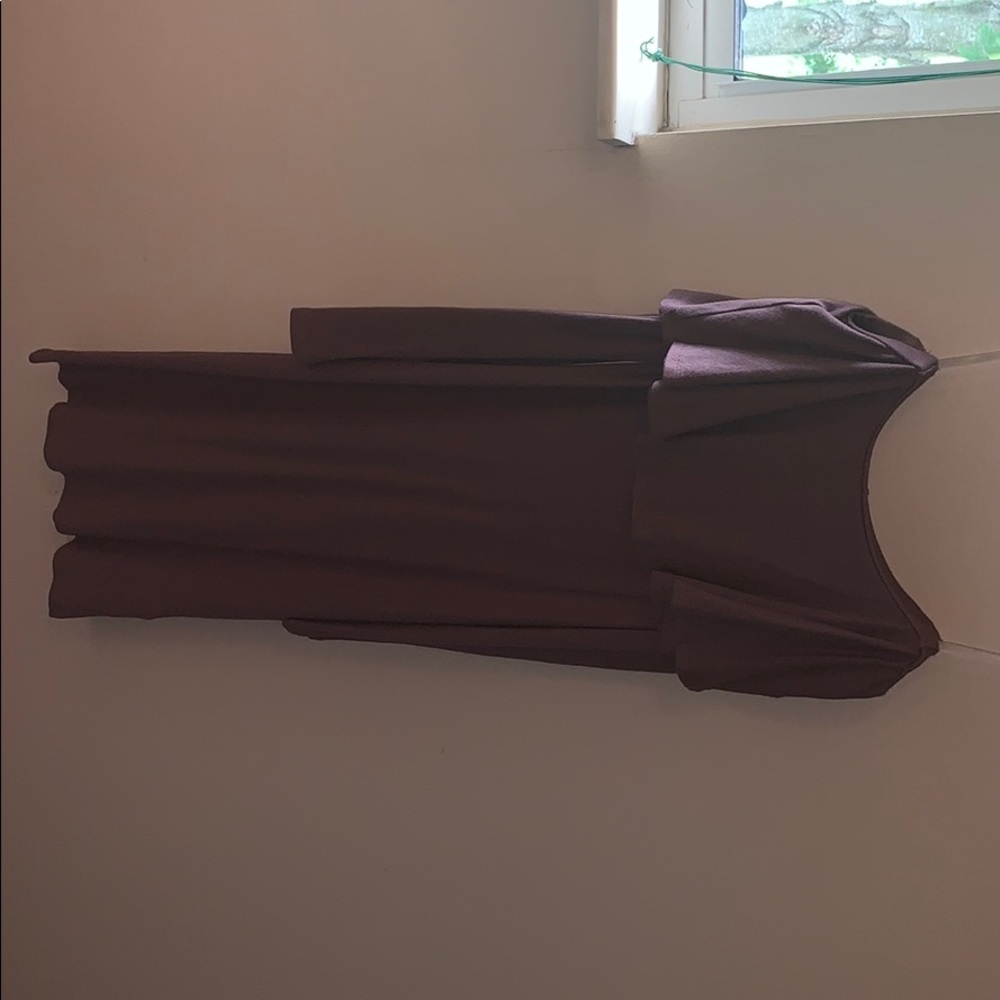 Purple off shoulder long sleeve dress